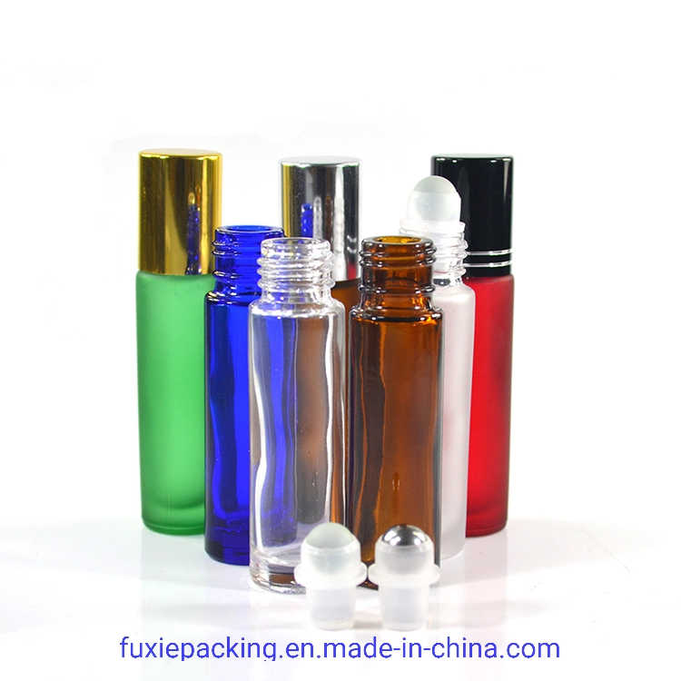 Frosted Black Red Pink Amber Green Blue Purple 4ml 6ml 8ml 10ml 15ml Essential Oil Glass Roller Bottle