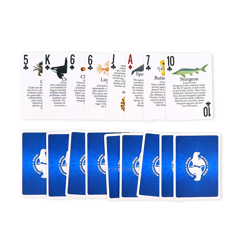 Impression recto et verso logo papier PVC plastique jeu personnalisé Carte de jeu de poker avec boîte rigide