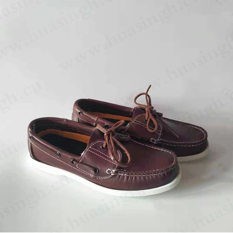 Gww, Australia Market Popular Handmade Full Leather Penny Shoe Anti-Skid Rubber Outsole Red Brown Boat Shoe for Driver Hsw069