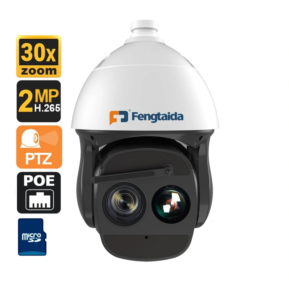 Caméra dôme de vidéosurveillance thermique professionnelle IR 30X Zoom 2MP Caméra IP PTZ