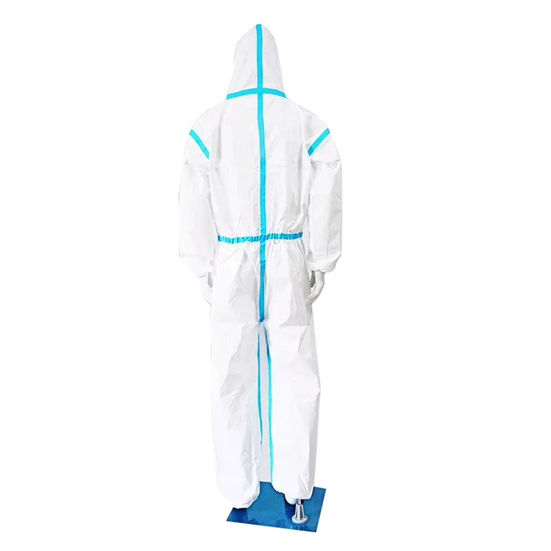 Type 5/6 SMS Microporous Non Woven Disposable Coverall Protective Clothing Xs-5XL Workwear for Industry Safety Wear Chemical Overall Protection Suit