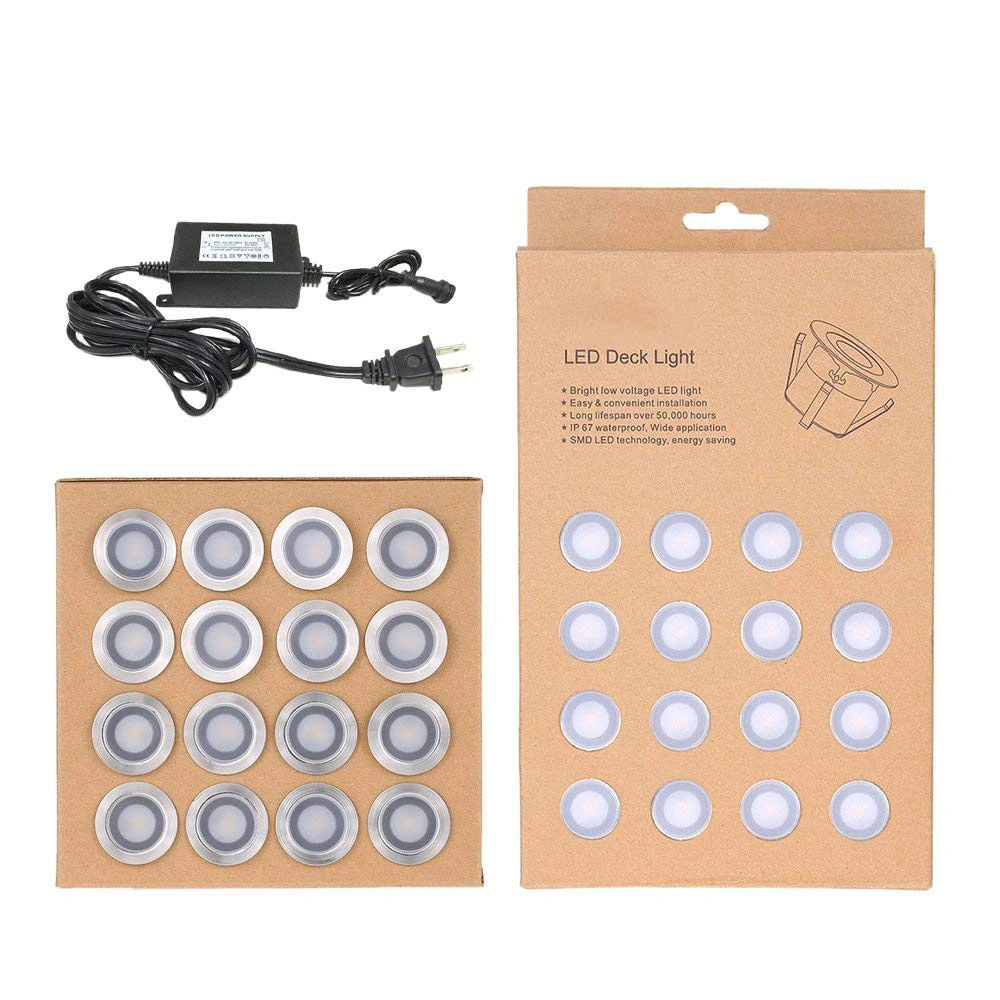 16pcs LED Luz subterránea DC 12V Luz empotrada Jardín exterior Lámpara