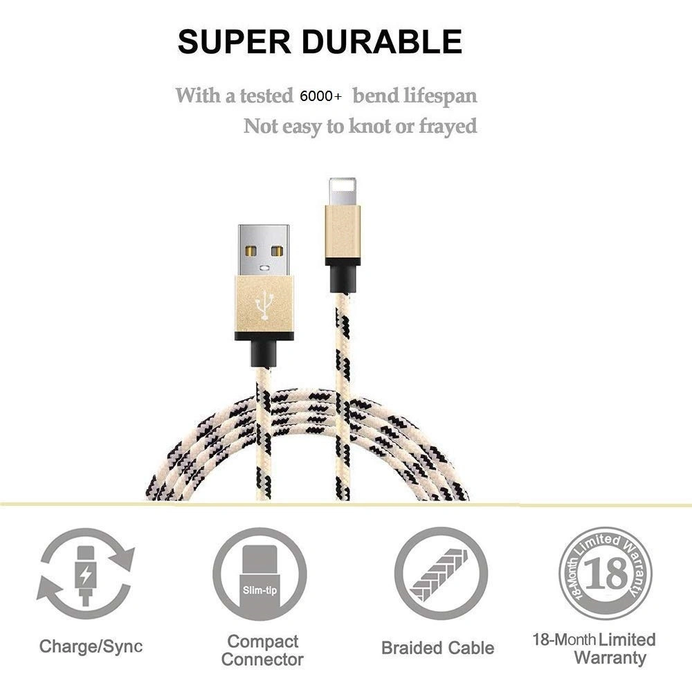 Nylon Braided Good Quality 2.4A High Speed Mobile Accessories for iPhone 11