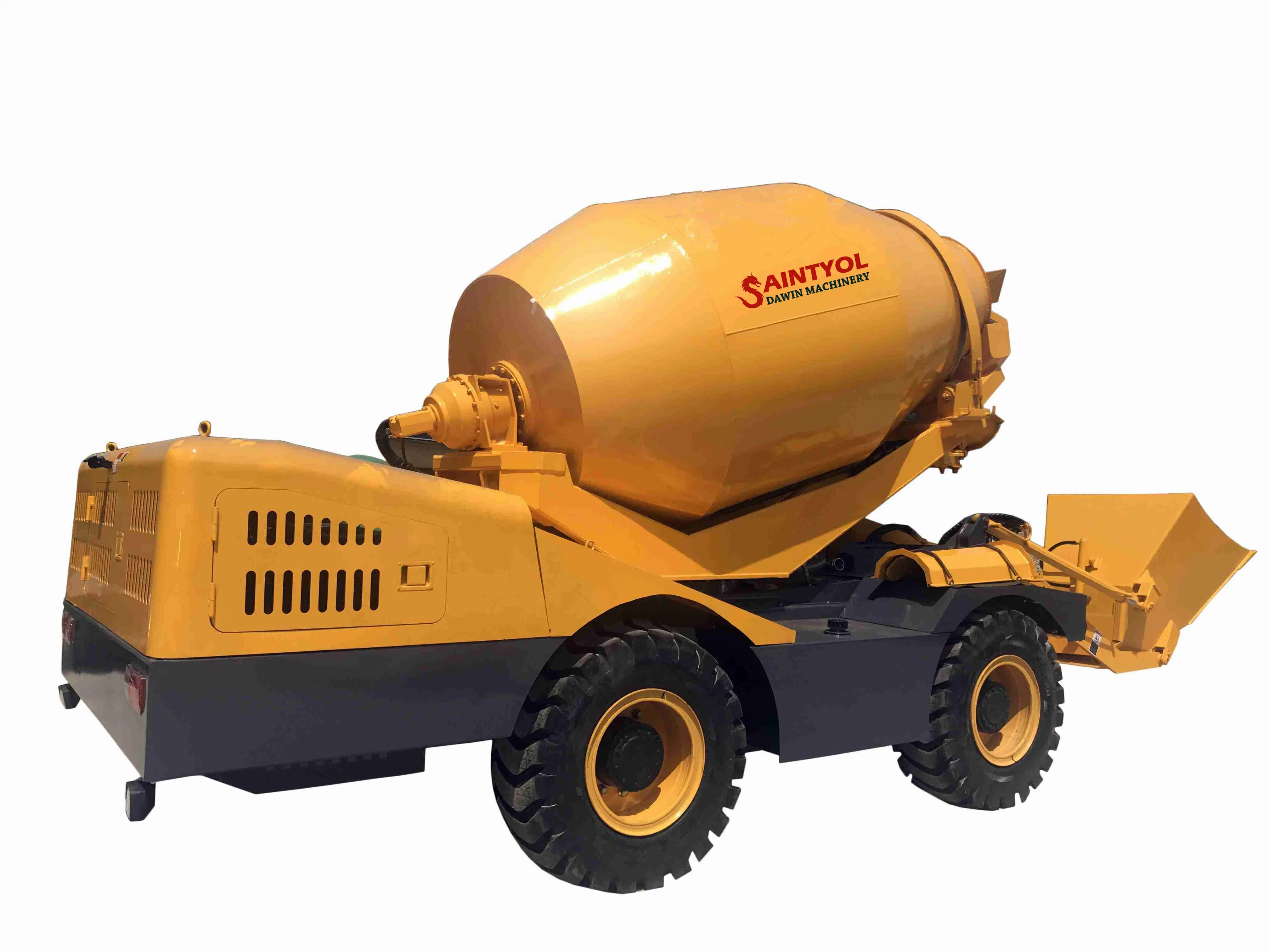 Mobile Concrete Mixng Machine with Self-Loading Shovel Self Loading Concrete Feeding Mixer