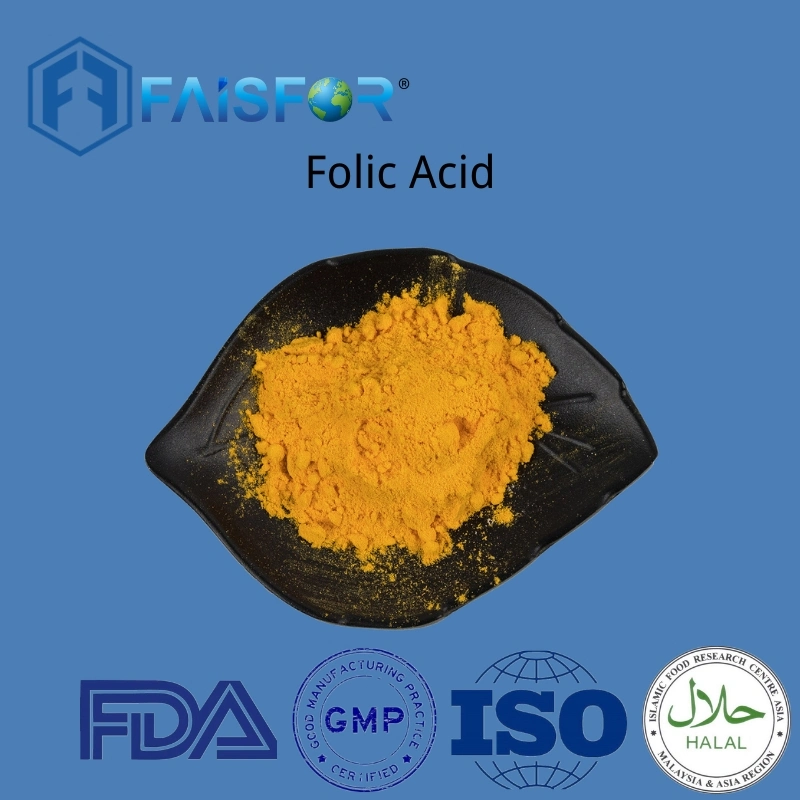 Food Grade Food Additive Raw Material Vitamin B9 M Folic Acid Powder