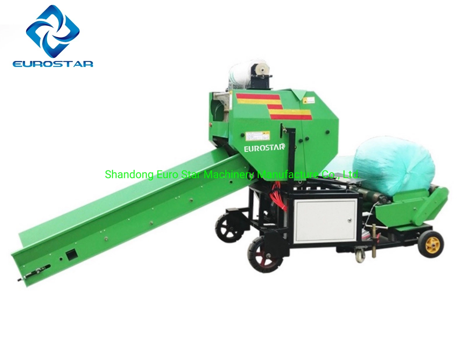 Beschichteter Motor Automatische Ballenpresse und Strohhalm Wrapper Silage Grass Bale Verpackungsmaschine Ballenpresse Mais Mais Mais Mais Kleine Mini Runde Hay Tier Maschinen Zur Vorschubbearbeitung Maschinen