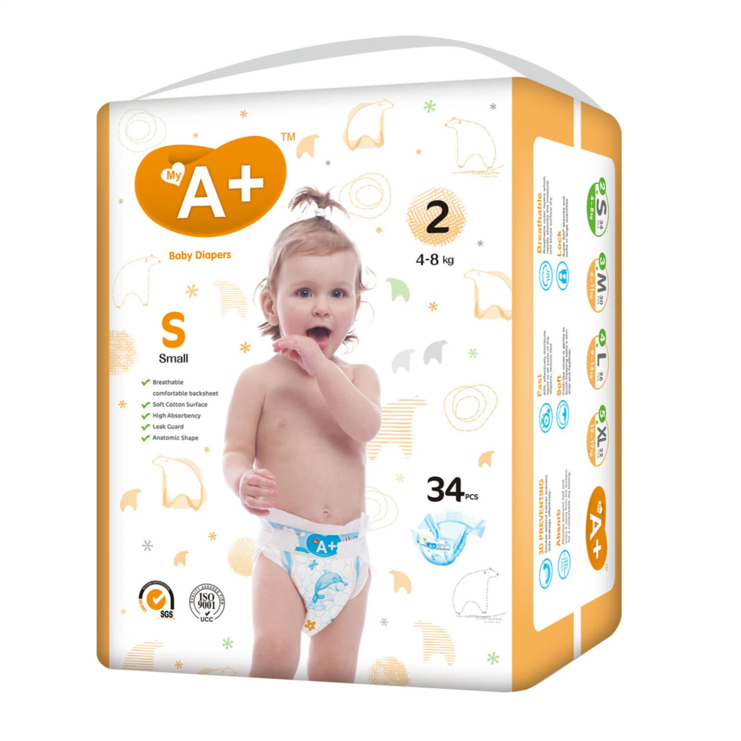Wholesale Price Baby Nappies Breathable Cotton Diapers Disposable Baby Diapers