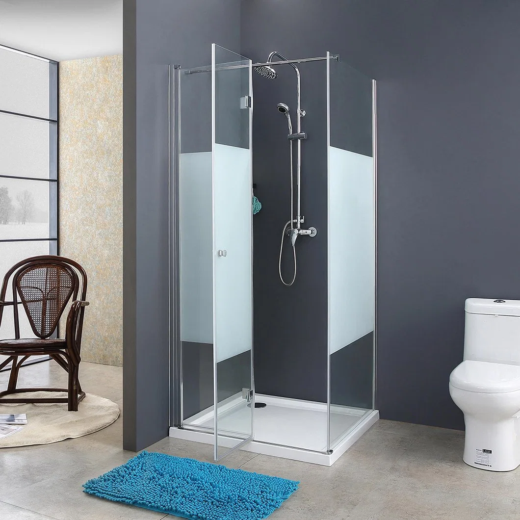 Remplacement de verre de douche Qian Yan Chine 36 X 36 sans cadre Salle de bains moderne verre salle de douche fournisseur de l'enceinte de douche