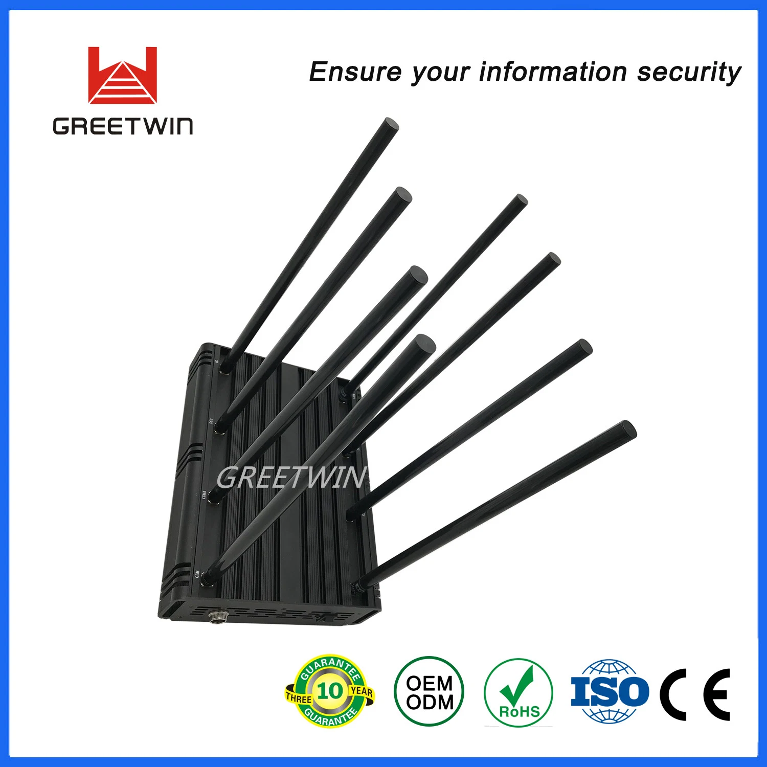 80W 8 Antennas Desktop Signal Jammer GPS WiFi CDMA Car Jammer