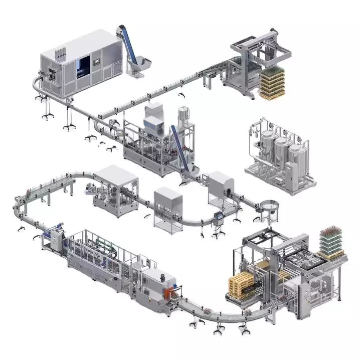 Remplissage automatique de liquide bouchage machine à embouteiller huile de cuisson d'olive de tournesol Chaîne de production