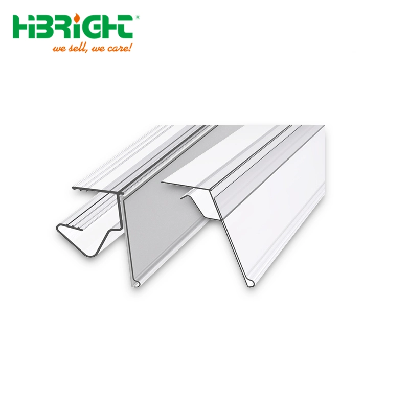 Supermarket Shelf Clear Plastic PVC Price Tag Holder/Plastic Profile Clip for Supermarket Shelf Price Display