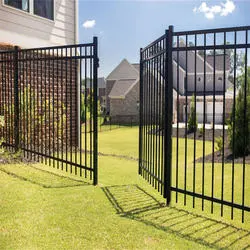 Casa de doble seguridad jardín de diseño de la parrilla de giro deslizante puerta de hierro