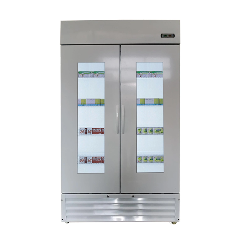 Hospital Two-Layer Glass Door Upright Medical Lab Biological Pharmacy Refrigerator