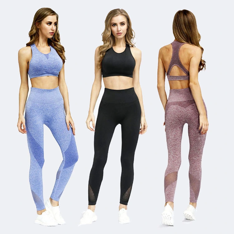 Custom Women Sexy Fitness Gym Wear, Wholesale/Supplier Ladies Fashion Seamless Yoga Sport Bra and Leggings Wear