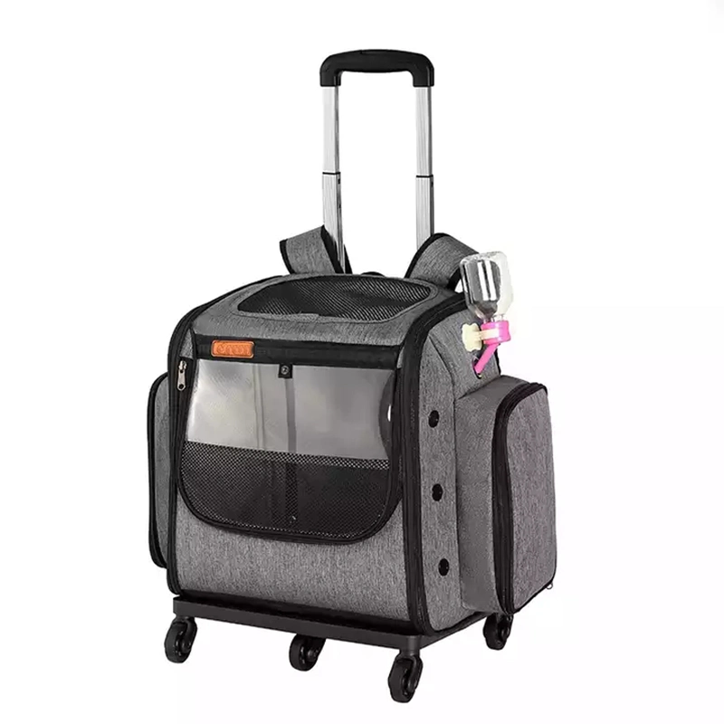 Large Capacity Outdoor Travel Trolley Dog Cat Wheeled Pet Carrier