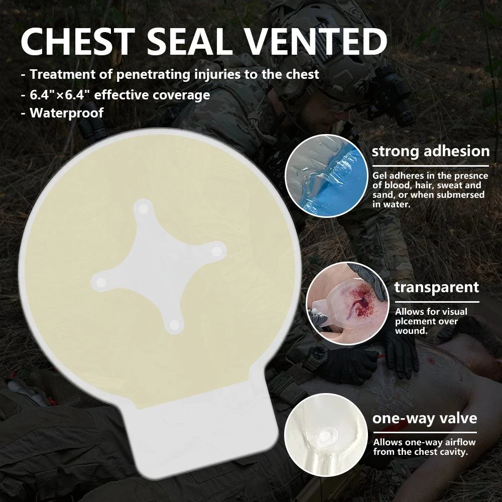 Medical Occlusive Hydrogel Chest Seal Vented First Aid