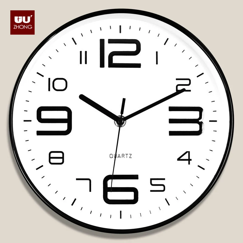 OEM 10 Inch Plastic Wall Clocks Special Modern Design 3D Wall Clock Mute Movement Watch