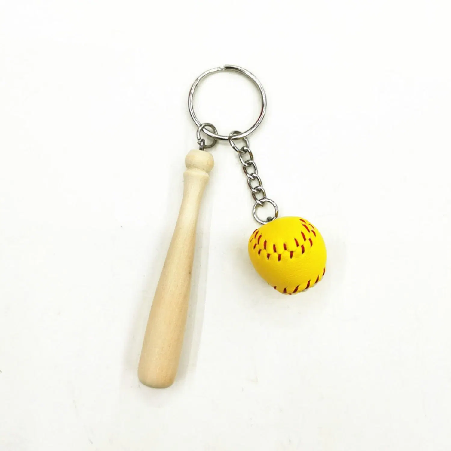 León diseño de fábrica de la cadena de softbol de 2cm Colgante Pendant Wholesale/Supplier bola pequeña vara larga Llavero Accesorios Artesanía de madera personalizados Llavero de béisbol