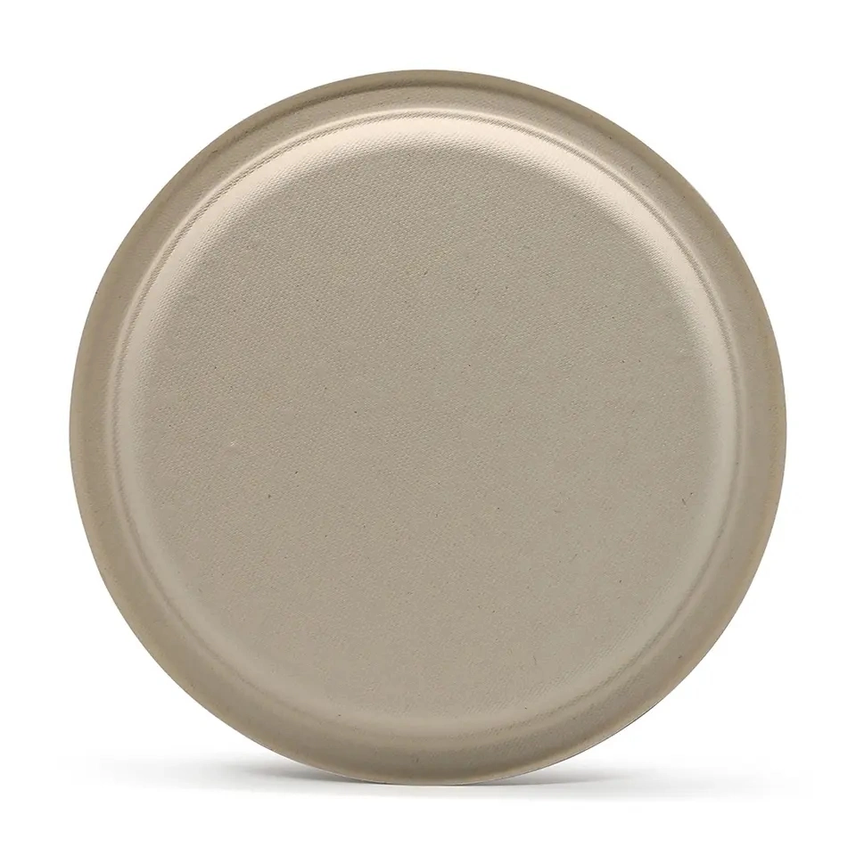 Free Eco Friendly 3-Compartment Disposable Bagasse Sugarcane 9 Inch 10inch Party Paper Plate Tableware