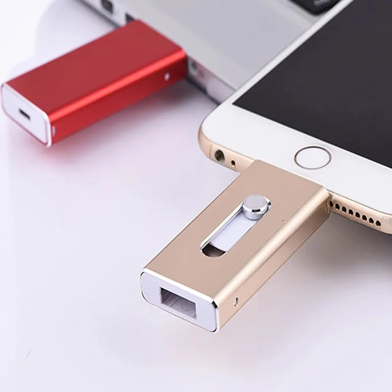 Customized Logo High Speed 4 in 1 Sliding Retractable Smart Phone OTG USB 3.0 8g Flash Memory Stick Pen Drives for Online Retailer USB Flash Drive U Disk