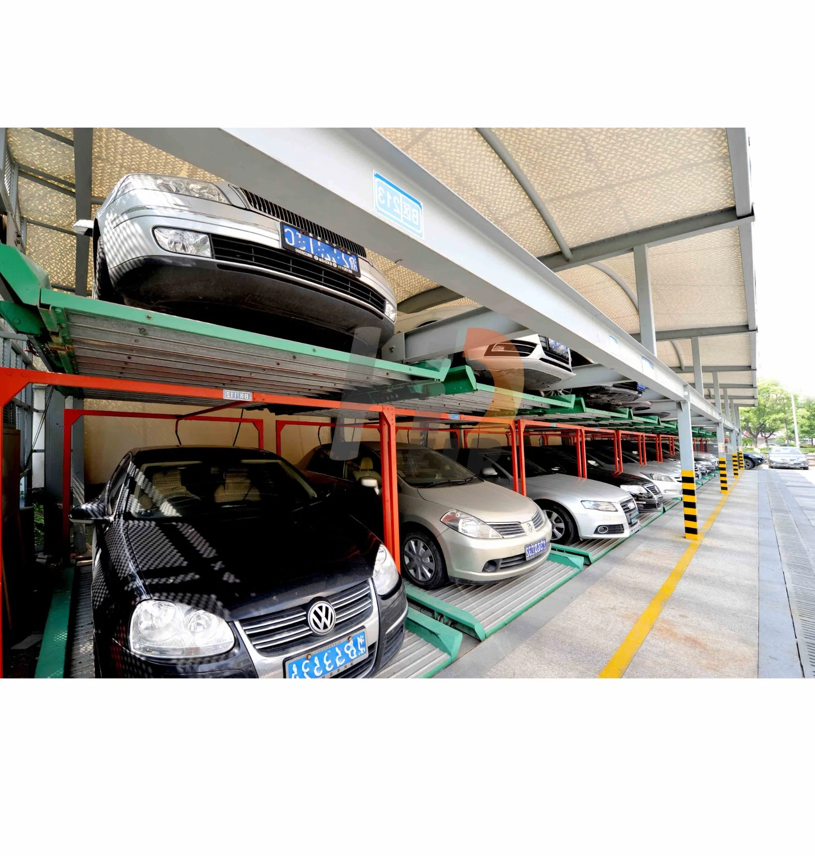 Solução de estacionamento e sistema de estacionamento de segurança mecânica Puzzle de dupla camada Equipamento Puzzle sistema mecânico de Estacionamento de carros e armazenamento de veículos Estacionamento Lote