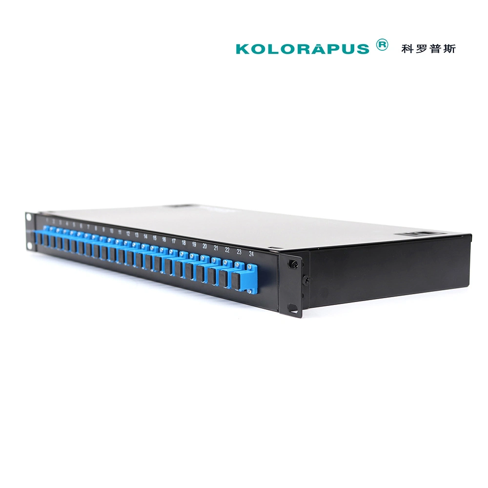 Cadre de distribution pour fibre optique à montage en rack 1u-24 ports Kolorapus (boîtier de raccordement) Type SC