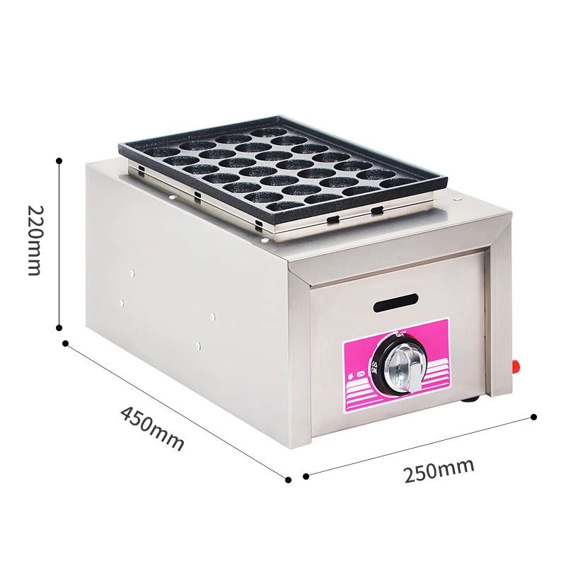 Cookware Stainless Steel Material Gas Takoyaki Pan for Snack Bar