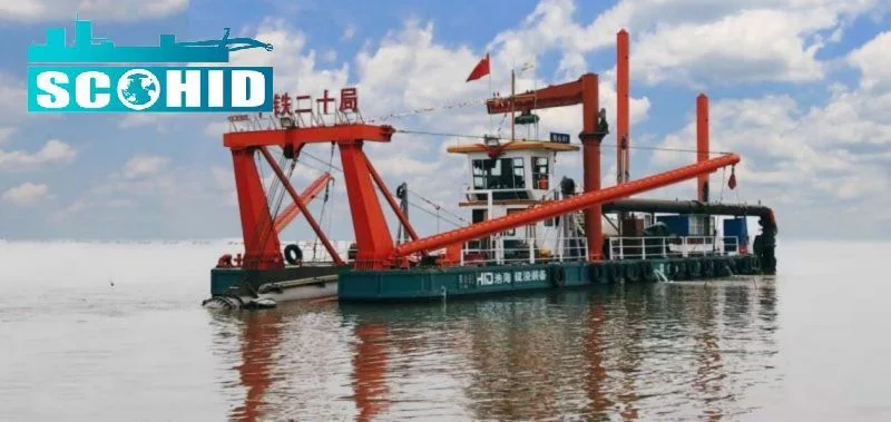 Cutter Suction Dredger River Sand Dredging Machine Support Optional Equipment Work Boat Discharge Pipes Spud Carriage