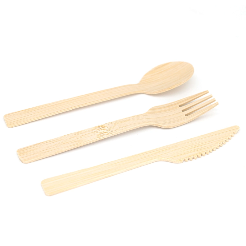 100% Biodegradable Compostable Disposable Bamboo Knife Fork Spoon