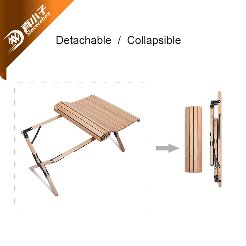 Outdoor High quality/High cost performance  Kids Picnic Portable Beech Wooden Foldable Camping Recycle Table