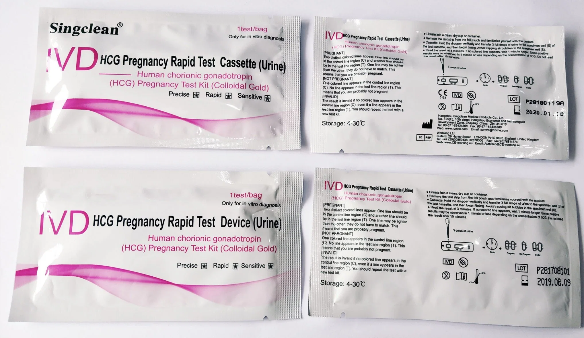Respuesta de la primera prueba de embarazo HCG precio de fábrica de casete//Tarjeta de Kit de prueba de embarazo en orina Label-Ce privado/ISO con certificado