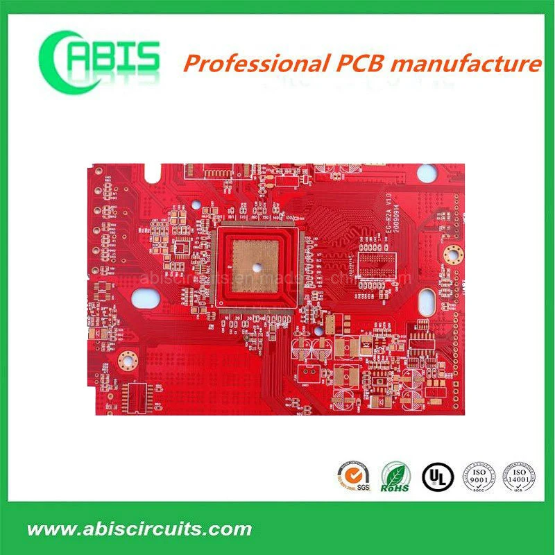 Customized Power Supply Module Red Printed Wiring Board, PCB Circuits