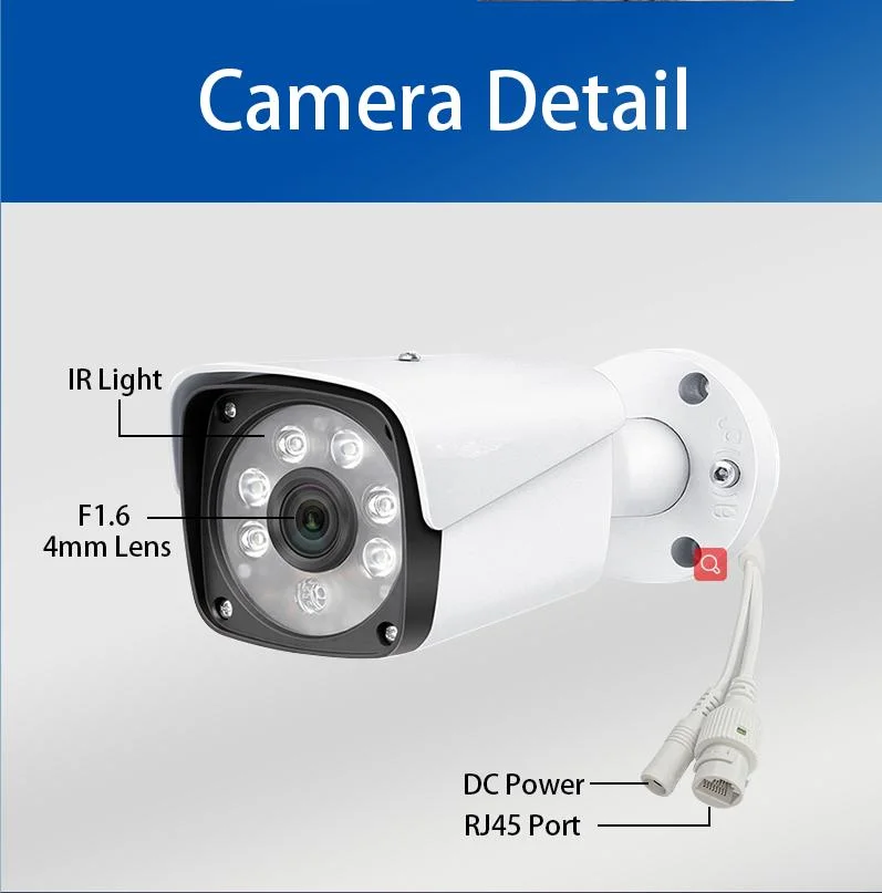Sistema de cámaras de seguridad 4MP 5MP 4K Poe CCTV Kit 16 canales Paquete de cámaras