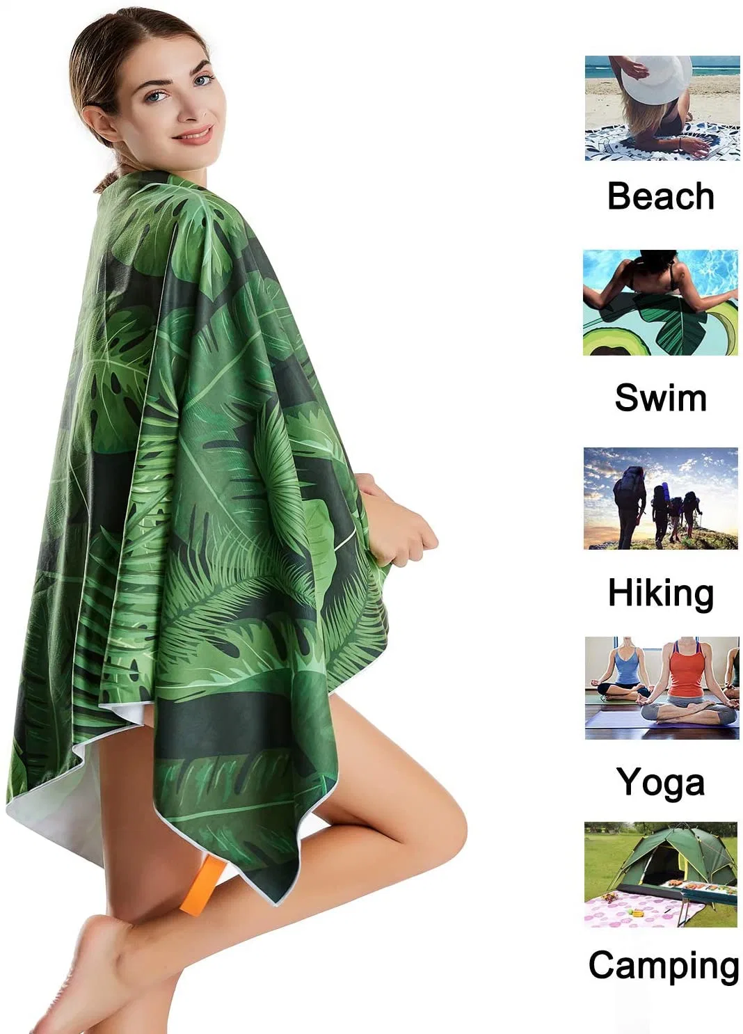 Microfiber Beach Towels for Adults, Sand Proof Free Quickiy Dry Lightweight Personalized Blanket for Outdoor Swim Pool Camping Travel Accessories Essentials