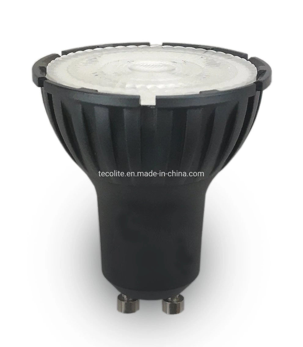 Premium Fin Black Color 7W 2700K 60d Non-Dimmable LED GU10 LED Spotlight LED Lamp LED Bulb