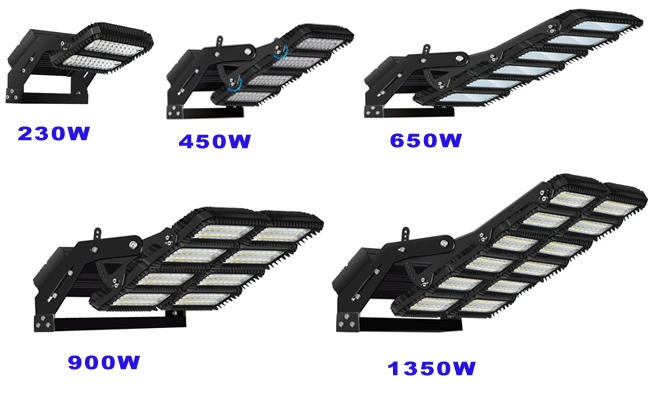 Fútbol profesional de alta potencia Estadio de la cancha de tenis Iluminación de campo deportivo IP65 SMD 230W 450W 650W 900W 1350W LED DE MÁSTIL ALTO Luz de inundación