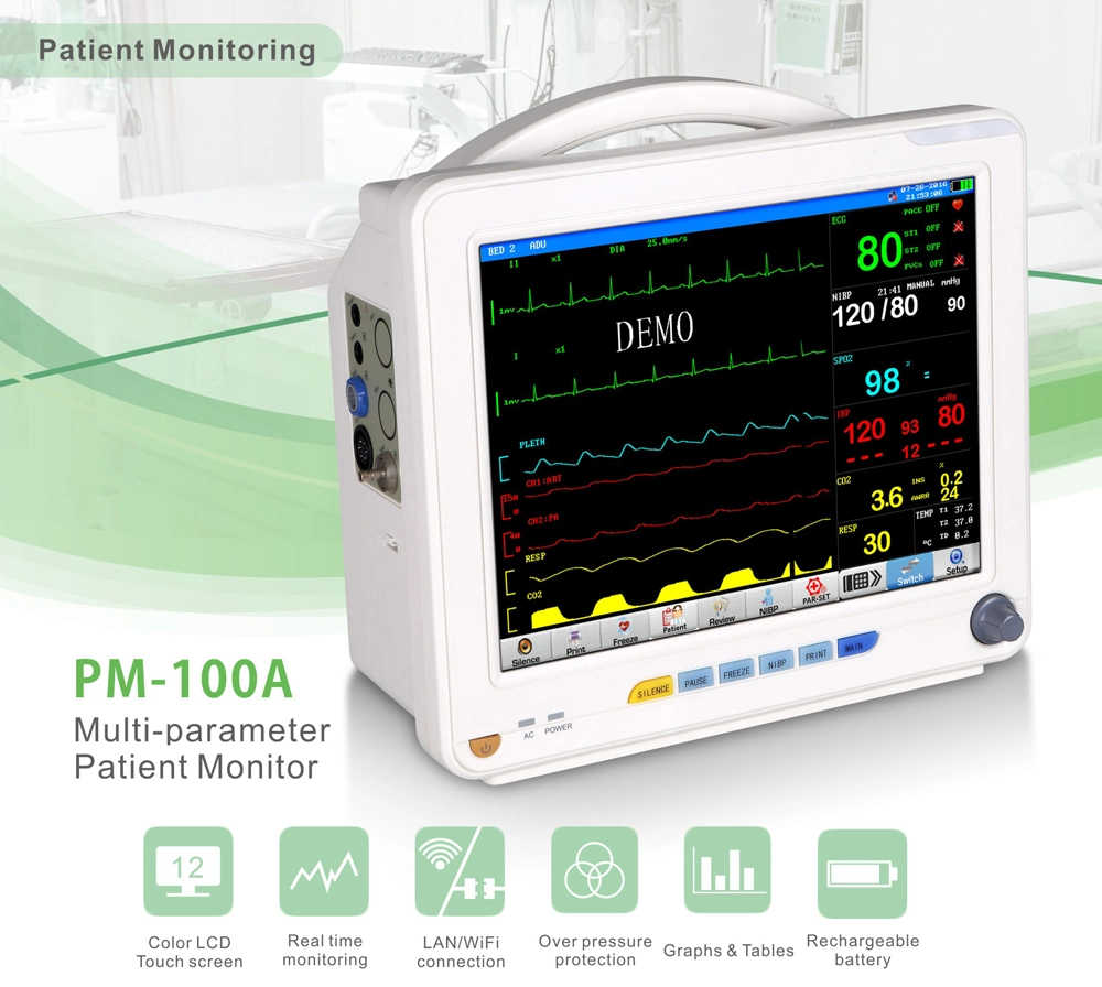 Krankenhaus Wiederaufladbare Multi-Parameter Ambulance Patientenmonitor mit günstigen Preis