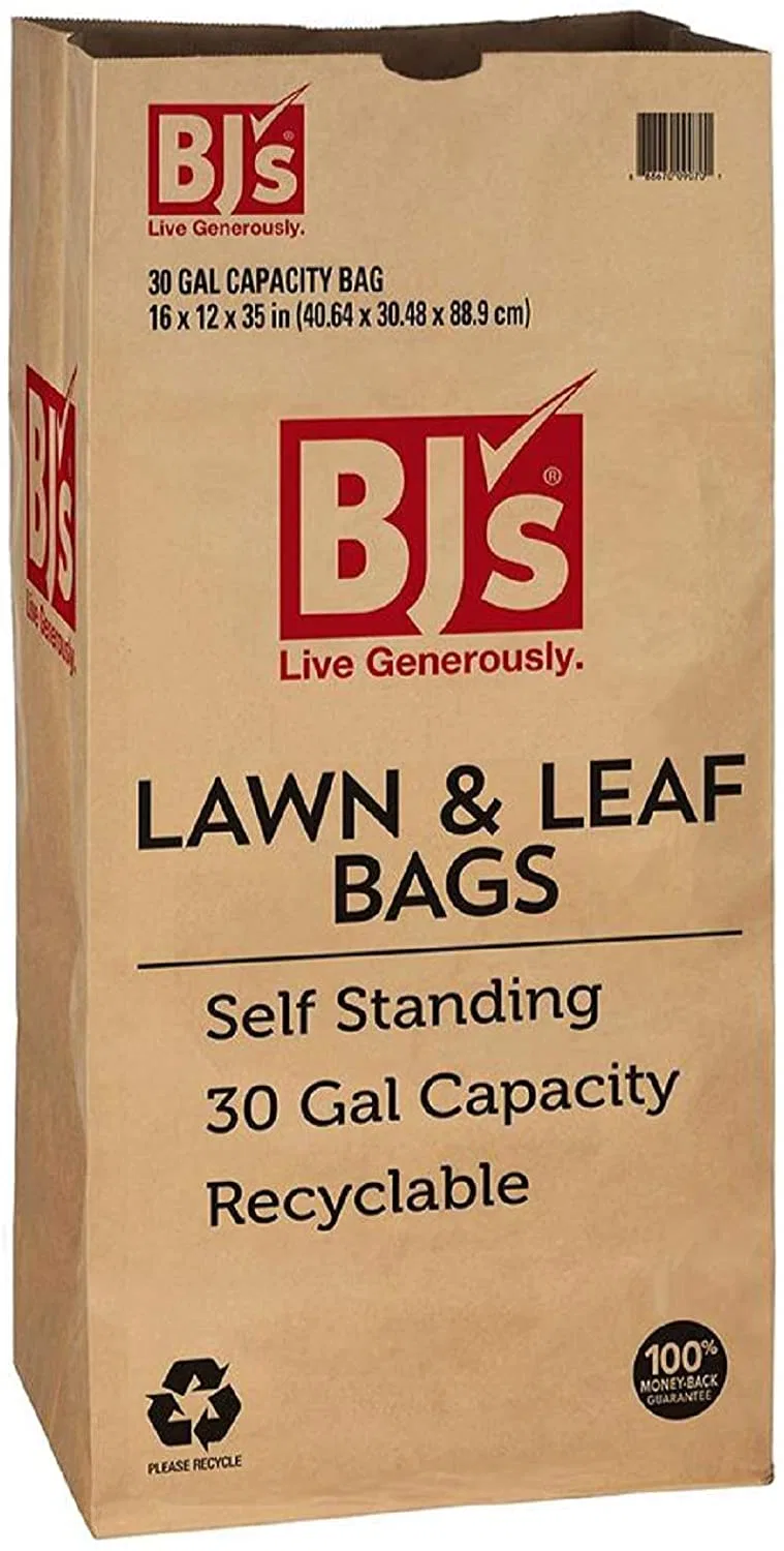 30 Gallons Biodegradable Kraft Paper Packing for Garden Yard Waste Leaf Bags with Custom Logo Printing