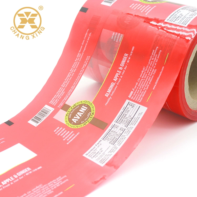 Plastic Roll Stock Cereal Snack Bar Packaging Printed Food Grade Laminated Film Roll