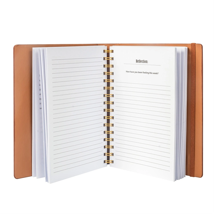 High quality/High cost performance Personalized Printed PU Leather Custom A5 Hardcover Notebook with Metal Ring Binding