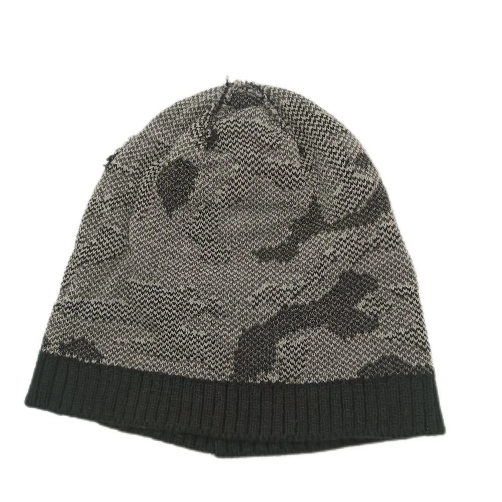 Boys Acrylic High quality/High cost performance  Camouflage Knitted Beanie Cap with OEM Color