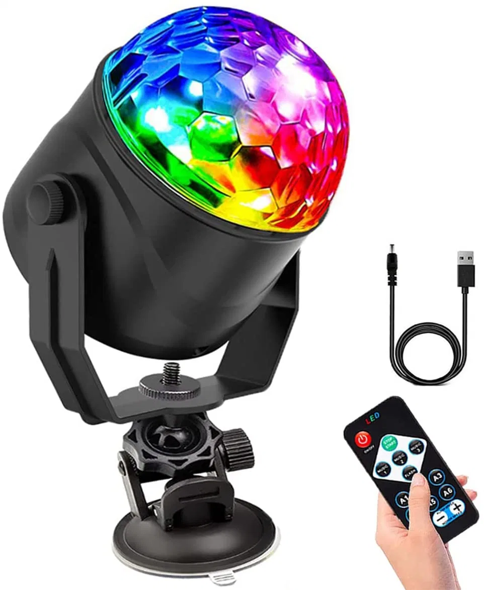 Disco Ball Party Lights, Sound Activated RGB Rotating DJ Stage Strobe Lights with Wireless Remote for Graduation Birthday Wedding Party Decorations 5% off