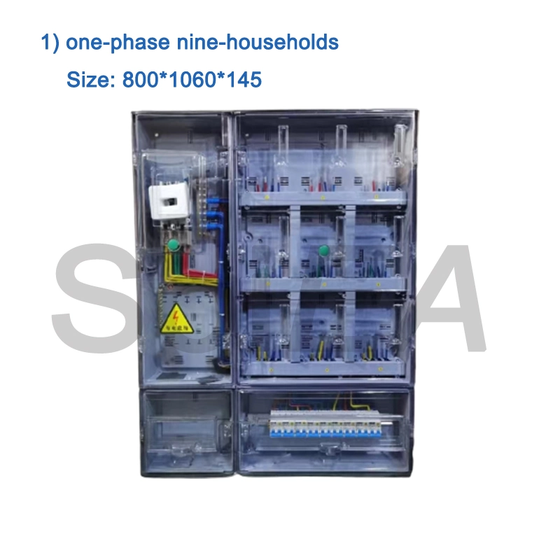 Una Sola Fase impermeable de plástico transparente de medidor de energía eléctrica monofásica Caja electrónica de un medidor de Plug-in Box