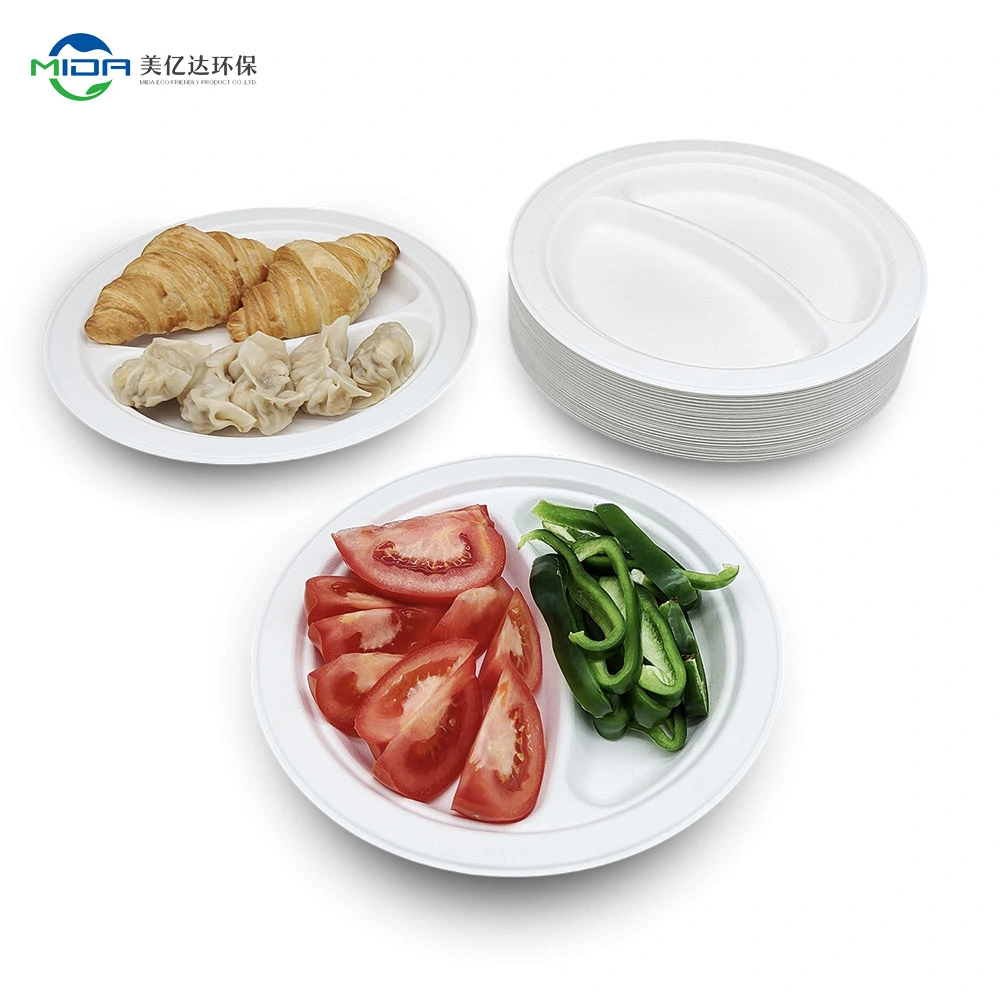 Habitáculo esterilizado personalizáveis biodegradáveis impermeável Eco Fibra Compostável pratos de papel descartável