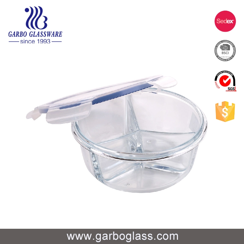 Wholesale/Supplier Transparent Round Bowls for Kitchen Prep Mixing Salad or Cereal Fresh Food Box Container Heat Resistant Glass Bowl for Microwave Oven