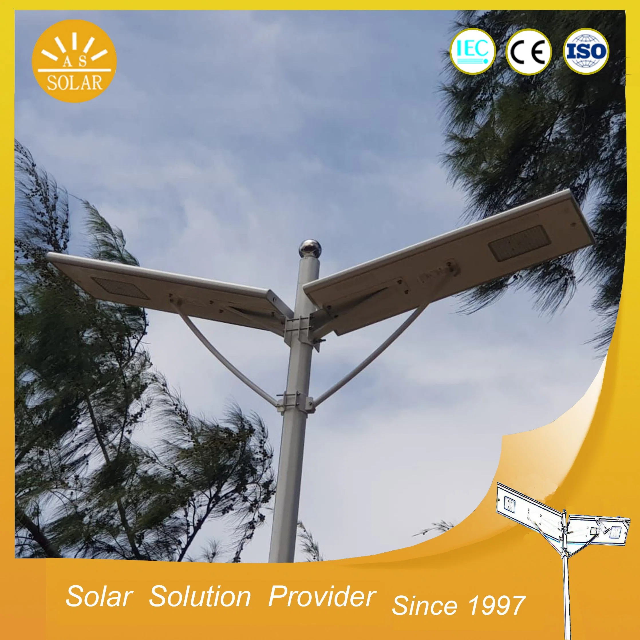 as Solar High quality/High cost performance  All in One Solar Street Light with Sensor