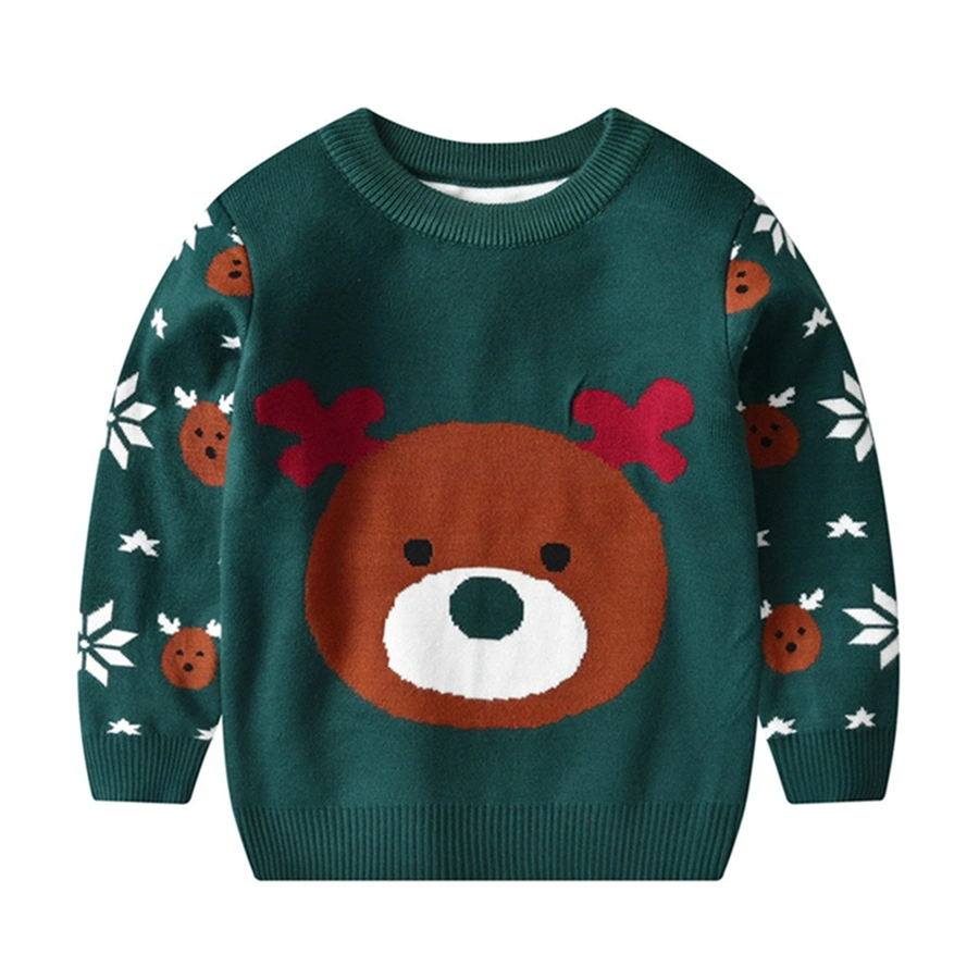 Wholesale/Supplier Christmas Sweater Cartoon Children's Sweater Christmas Kids Long Sleeve Knit Sweater Children Knitwear