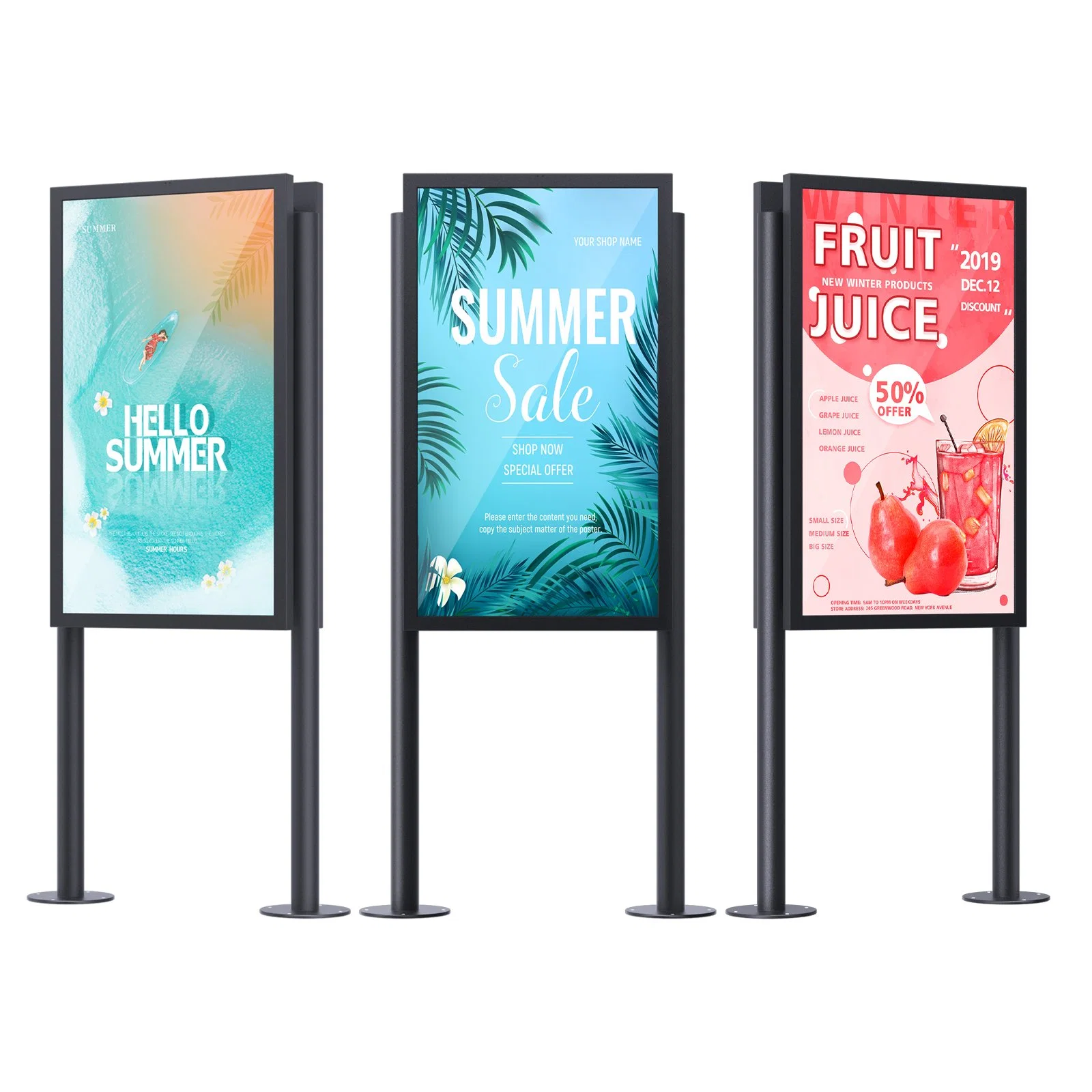 IP65 50 Advertising 43 Inch LCD Screen Digital Signage Display 55 Inch Outdoor Wall Mounted LCD