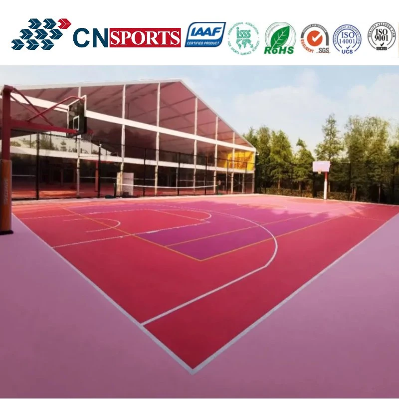 Professional Silicon PU Coating Elastic Rubber Layer Basketball Courts Sports Surface Flooring