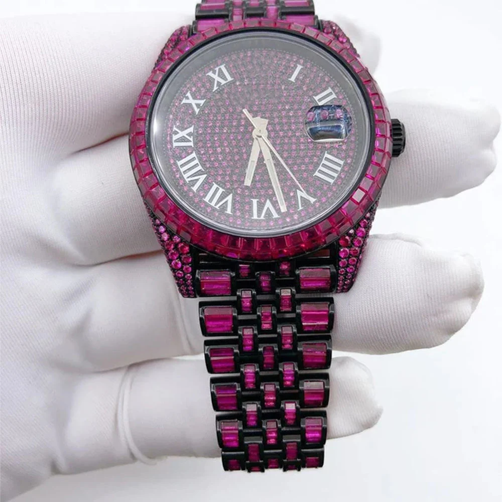 Hip Hop Bling Hollow Watch High-End Diamond Set Mechanical Watch Luxury